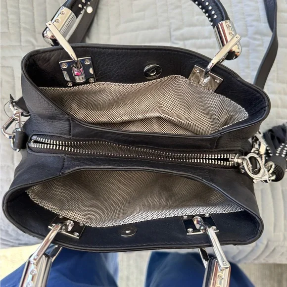 Vince Camuto Black Crossbody Bag with Silver Details - Picture 5 of 9